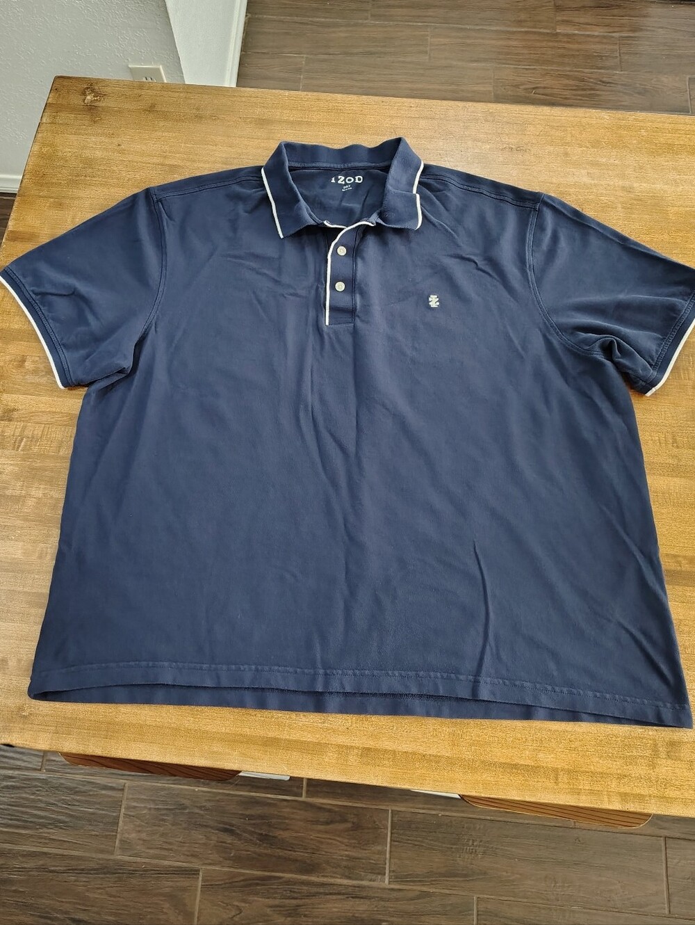 IZOD Navy Polo Shirt with White Trim Plus Size 3XLT